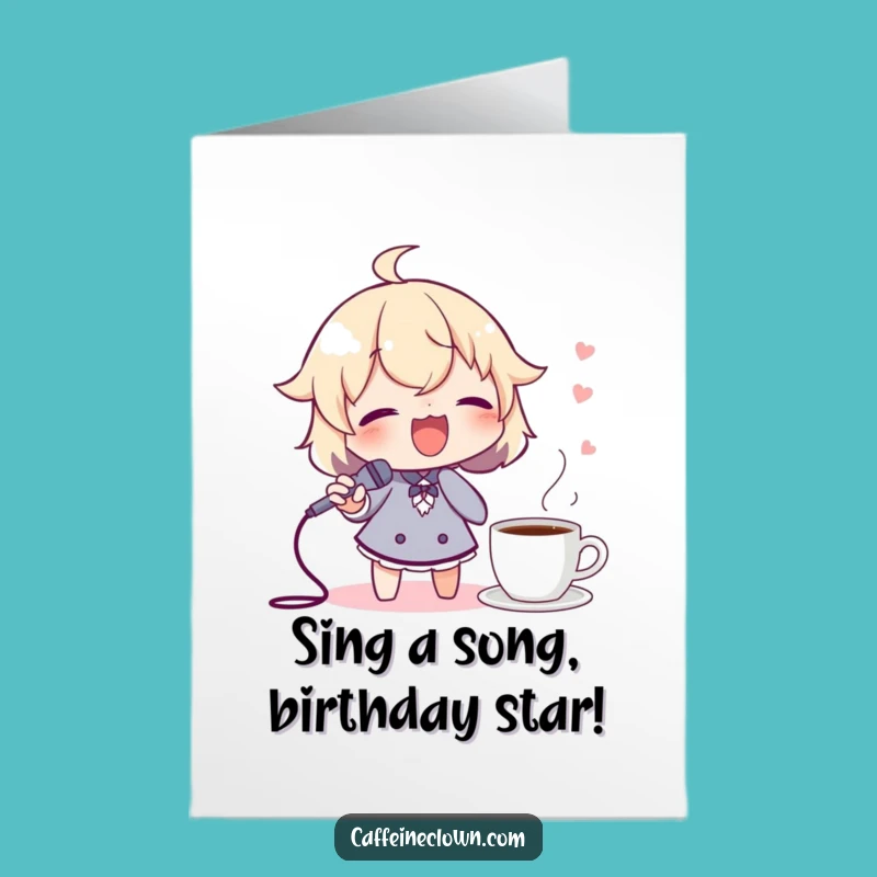 Free Printable Birthday Card Funny Singing Coffee Lover, Hilarious DIY Gift