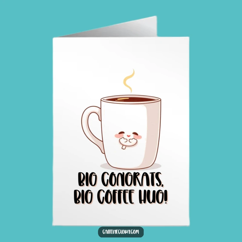 Free Printable Congrats Card: Coffee Hug, Funny Downloadable Gift