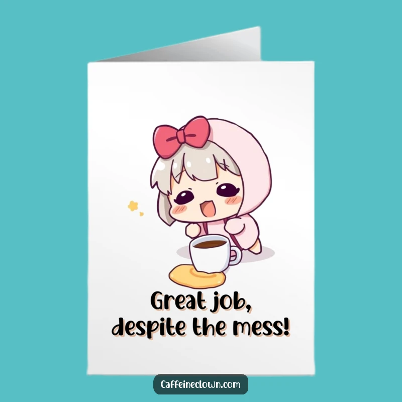 Congrats Free Printable Card - Coffee Spill, Funny Downloadable Gift