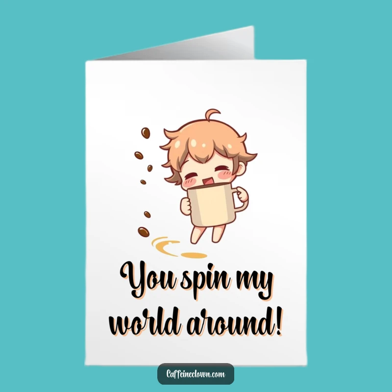 Congrats Free Printable Card - Coffee Spin, Funny Downloadable Gift