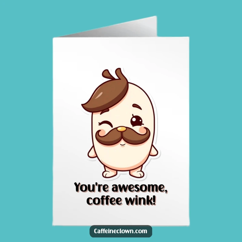 Free Printable Congrats Card: Cheeky Coffee Character for a Clever Downloadable Gift
