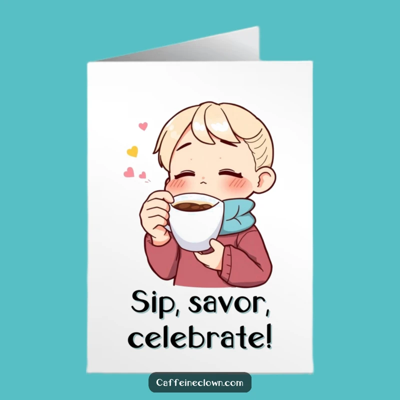 Free Printable Congrats Card: Coffee Bliss, Funny Downloadable Gift