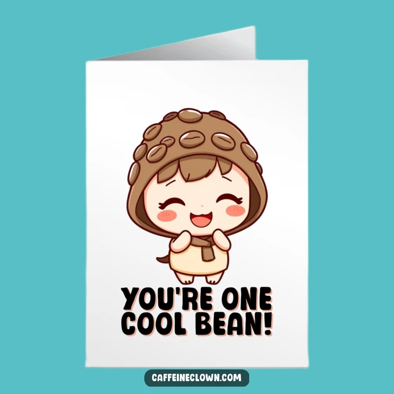 Free Printable Congrats Card Kawaii Coffee Bean Character, Adorable DIY Gift