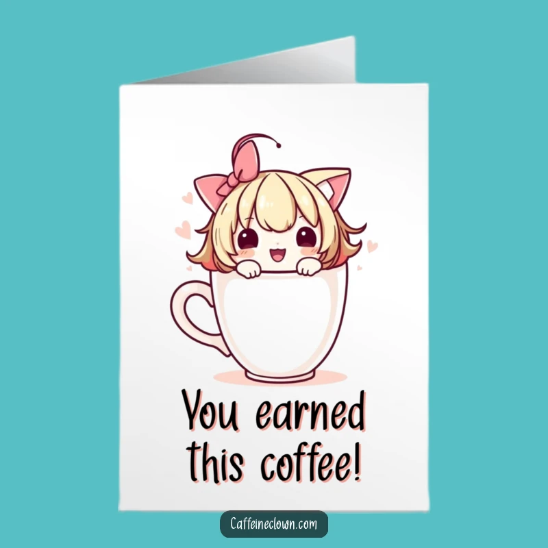 Free Printable Congrats Card: Playful Coffee Cup Decorator, Humorous Gift