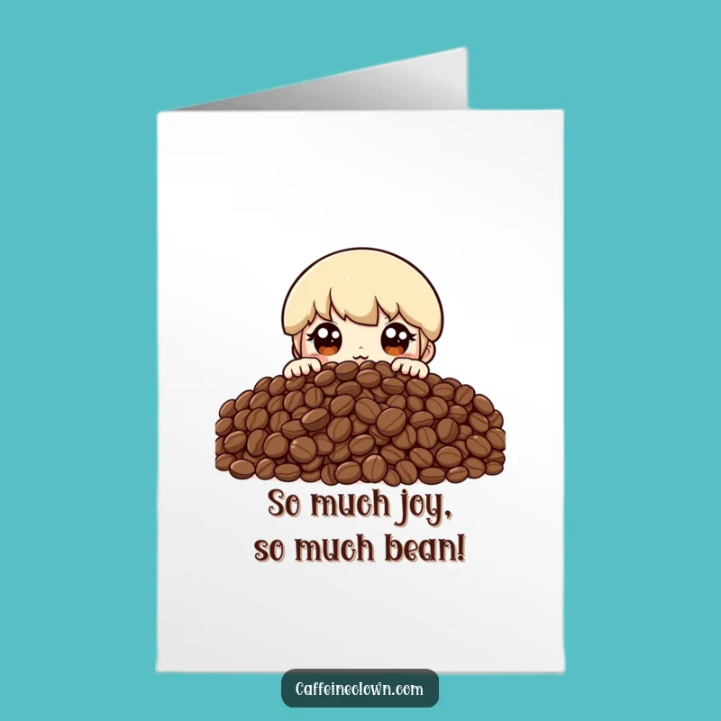 Free Printable Congrats Card: Enthusiastic Coffee Bean Character for a Joyful Downloadable Gift