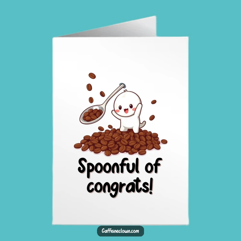 Free Printable Congrats Card: Coffee Bean Catcher Success Funny Downloadable Gift