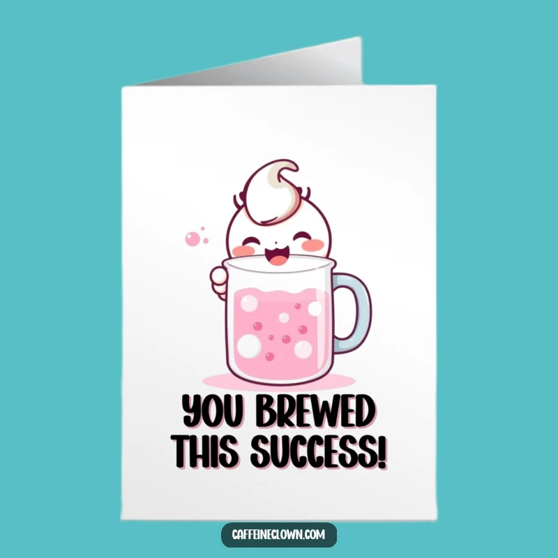Free Printable Congrats Card: Kawaii Mixologist, Funny Downloadable Celebration Gift