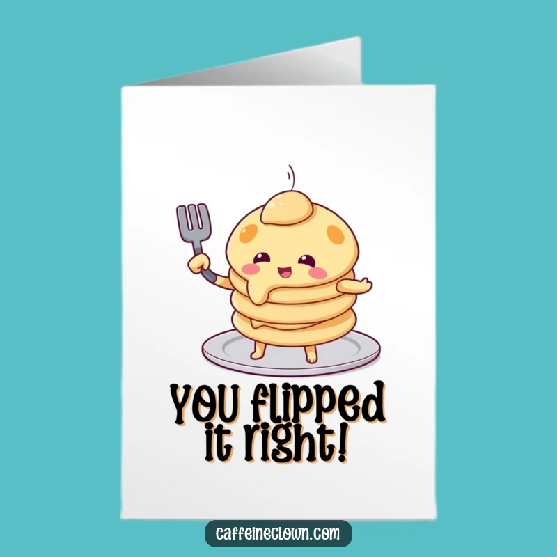 Pancake Self-Flip Congrats Free Printable Card - Flippin' Achievements!