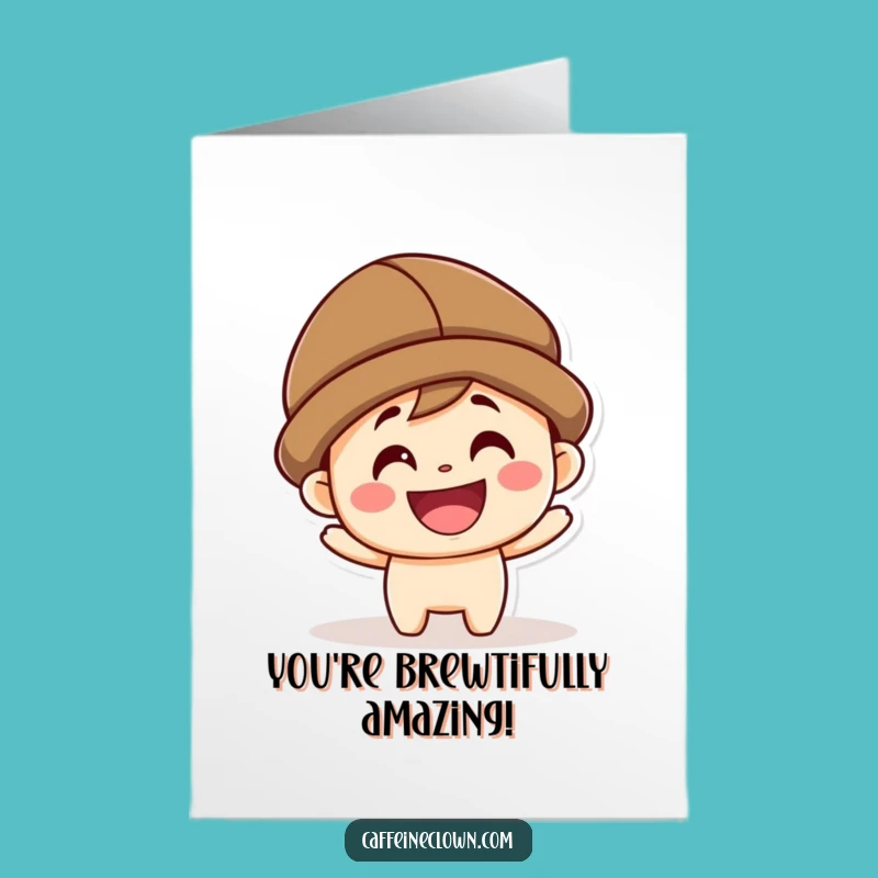 Free Printable Congrats Card: Funny Coffee Bean Grin for Your Awesome Achievement
