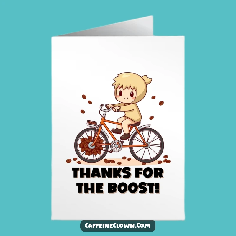 Free Printable Thank You Card: Coffee Bean Bike Thanks for Your Help!