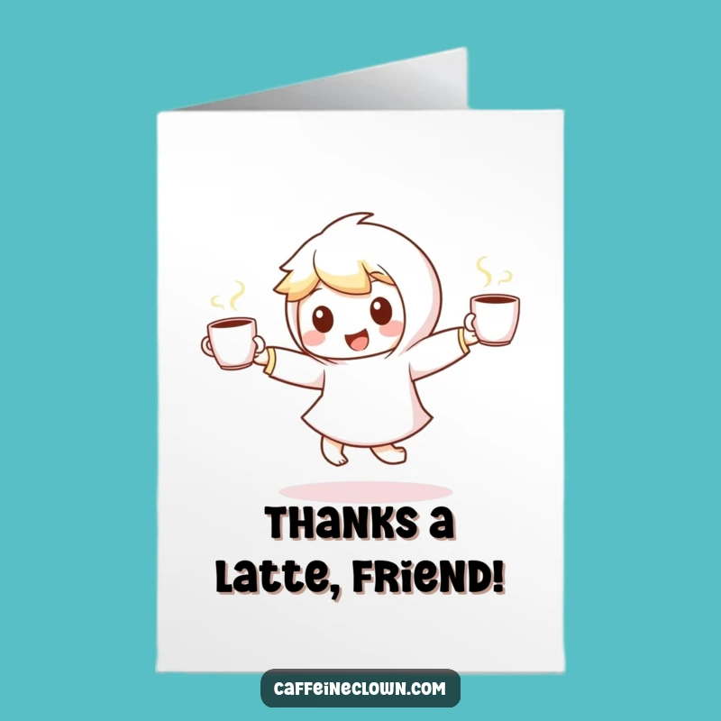 Free Printable Thank You Card: Coffee Dancer Gratitude Funny Downloadable Gift
