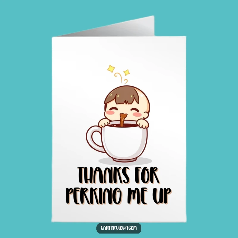 Free Printable Thank You Card: Coffee Pour Funny Downloadable Gift