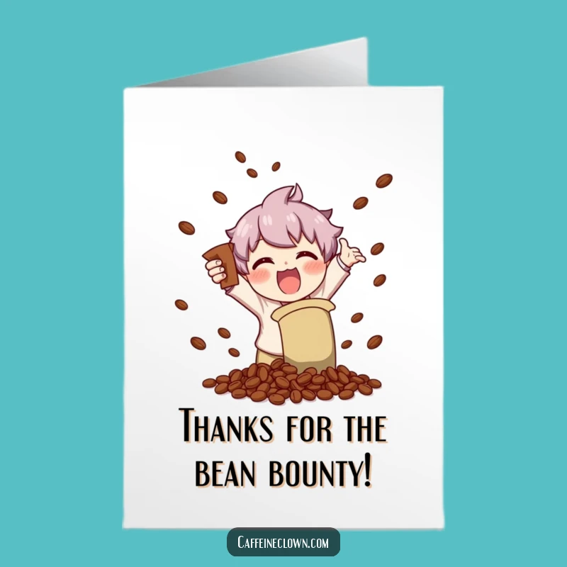Free Printable Thank You Card Funny Coffee Character, Adorable DIY Gift