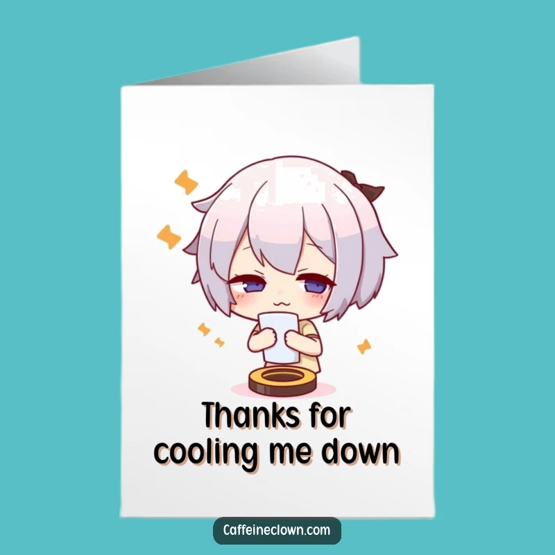 Free Printable Thank You Card Funny Overheated Character, Adorable DIY Downloadable Gift