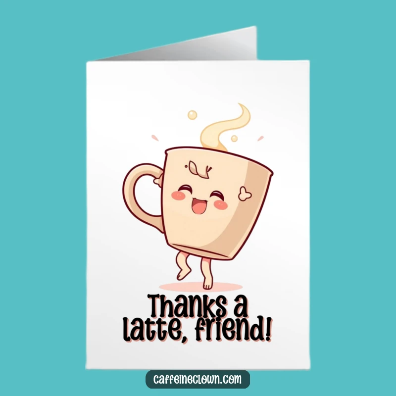 Free Printable Thank You Card: Humorous Coffee Character for a Grateful Downloadable Gift