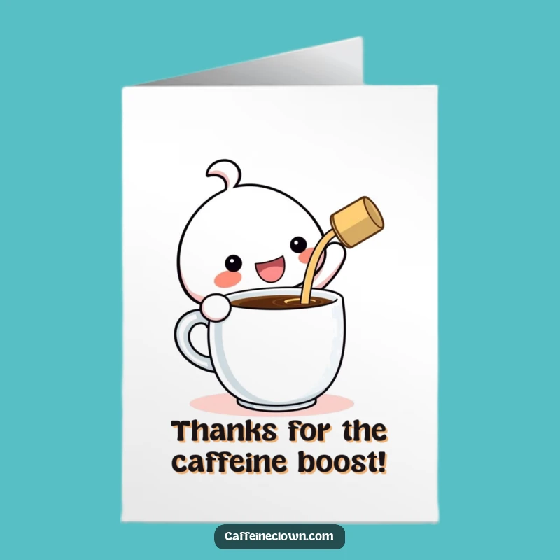 Free Printable Thank You Card: Kawaii Coffee Lover, Humorous Downloadable Gift