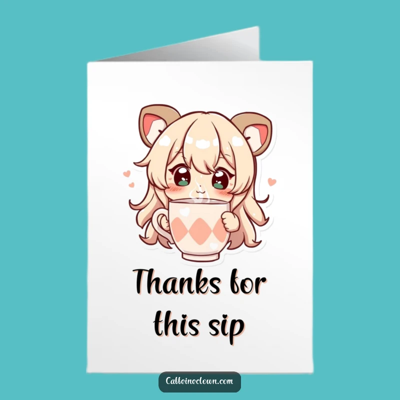 Free Printable Thank You Card: Sparkling Sipper, Grateful Downloadable Gift