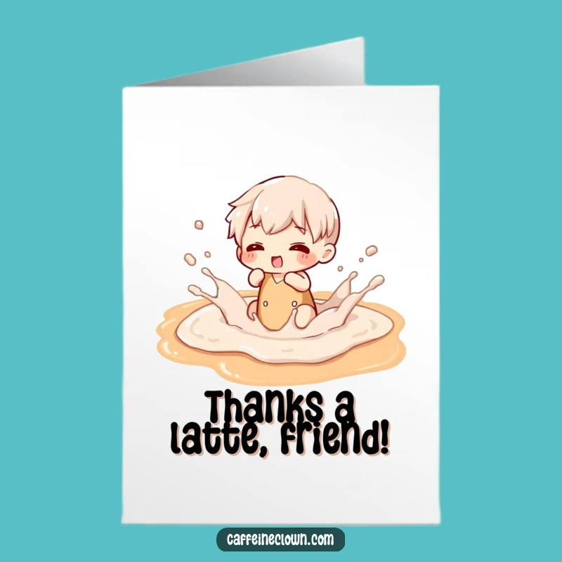 Funny Thank You Free Printable Card - Latte Art Splash, DIY Gift