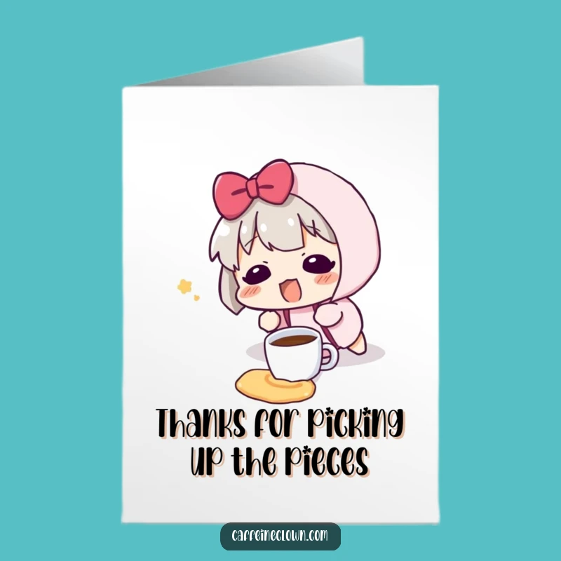 Thank You Free Printable Card - Coffee Spill, Funny DIY Gift