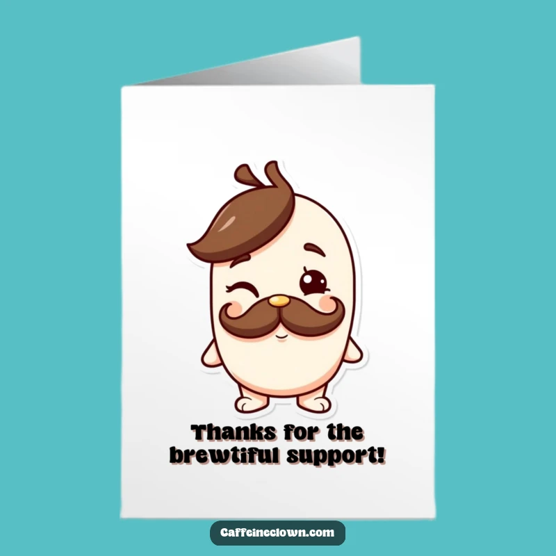 Free Printable Thank You Card: Winking Coffee Character for a Charming Downloadable Gift