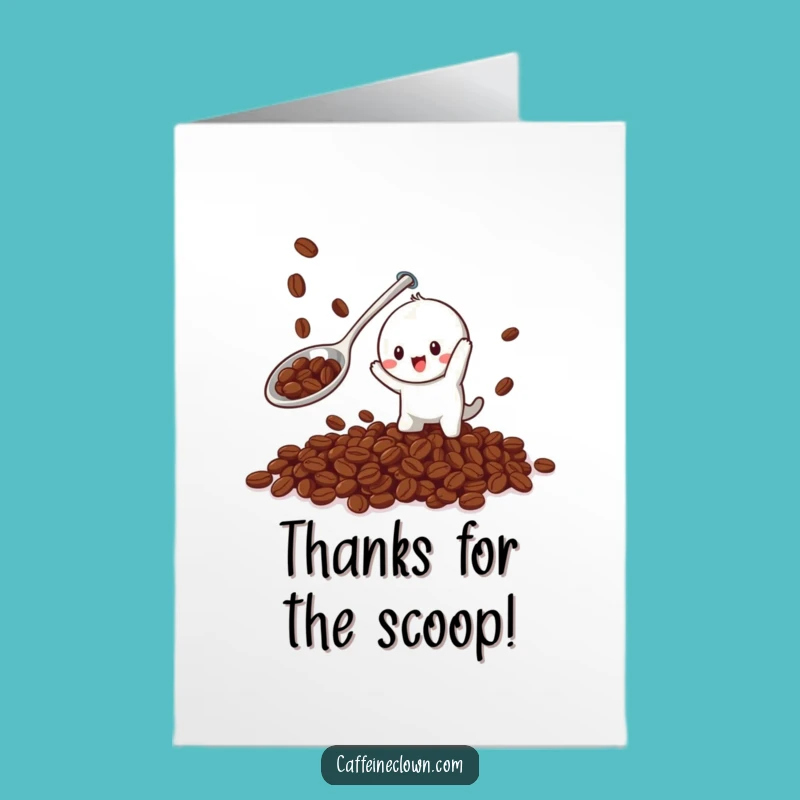Free Printable Thank You Card: Coffee Bean Catcher Gratitude Funny Downloadable Gift