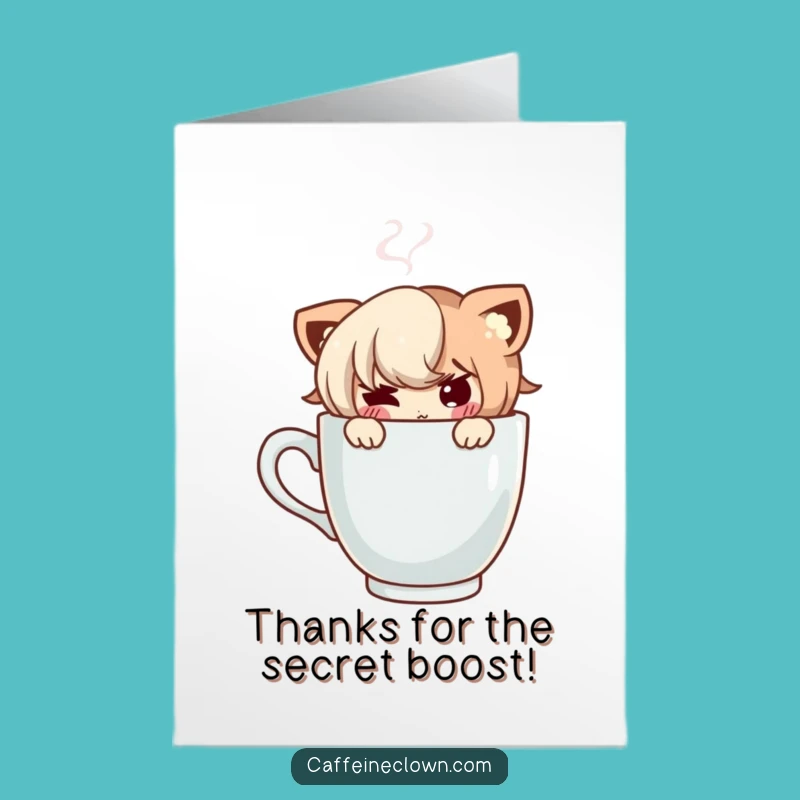 Thank You Free Printable Card - Coffee Peek, Funny DIY Gift