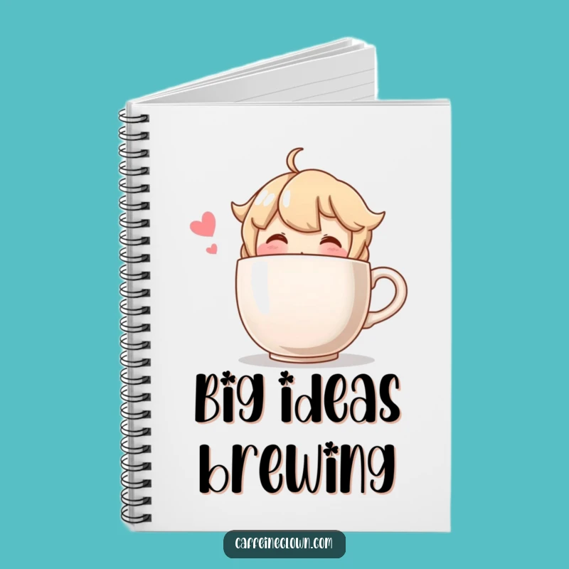 Funny Blushing Character Oversized Coffee Notebook - Jot Down Ideas with Hilarious Charm