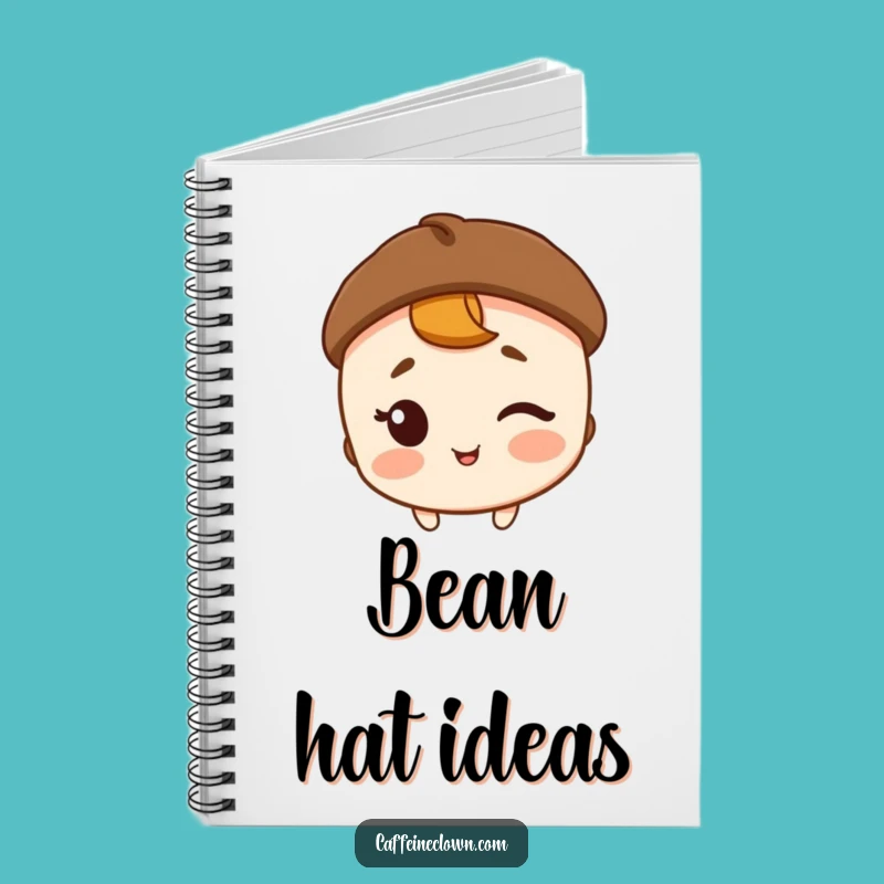 Funny Coffee Bean Hat Notebook: Jot Down Ideas with Coffee Wit