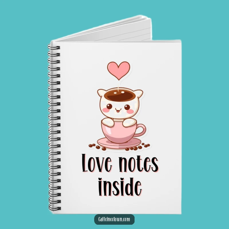 Funny Coffee Heart Steam Notebook - Journal Gift for Coffee Lovers