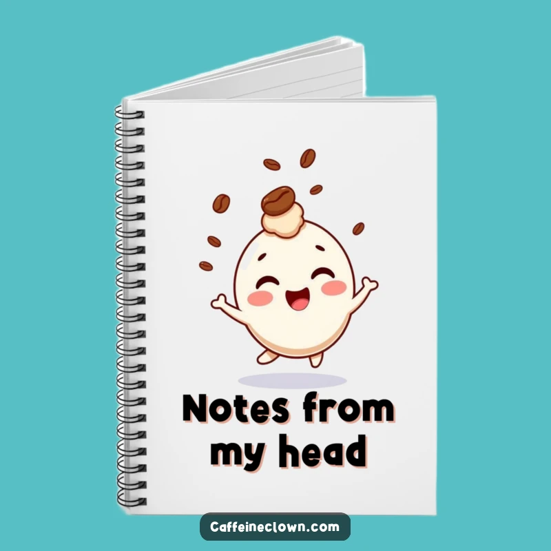 Funny Giggling Character Coffee Bean Notebook - Jot Down Ideas with Hilarious Fun