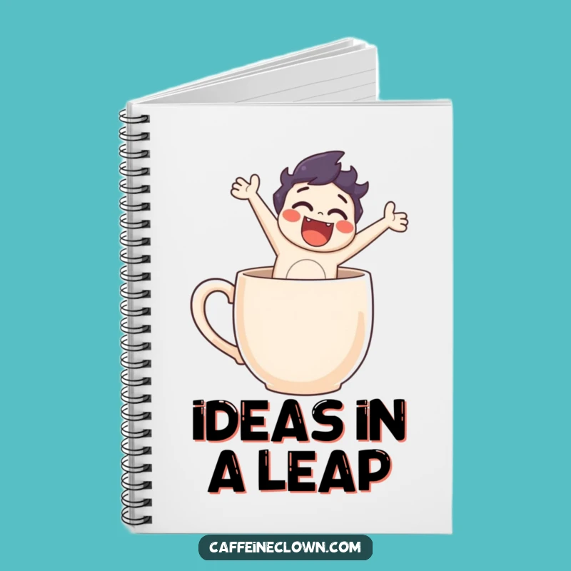Funny Journal Notebook: Character's Coffee Mug Leap Ideas!