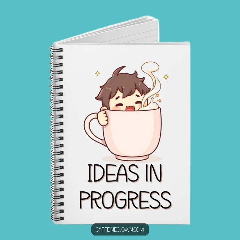 Funny Notebook: Coffee Stirring Character, Froth Flying - Jot Down Funny Ideas!