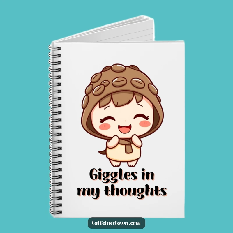 Funny Notebook: Kawaii Giggling Bean Hat Character, Cute & Playful Journal