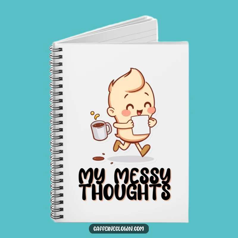 Funny Spilling Coffee Runner Notebook - Journal Gift for Busy People