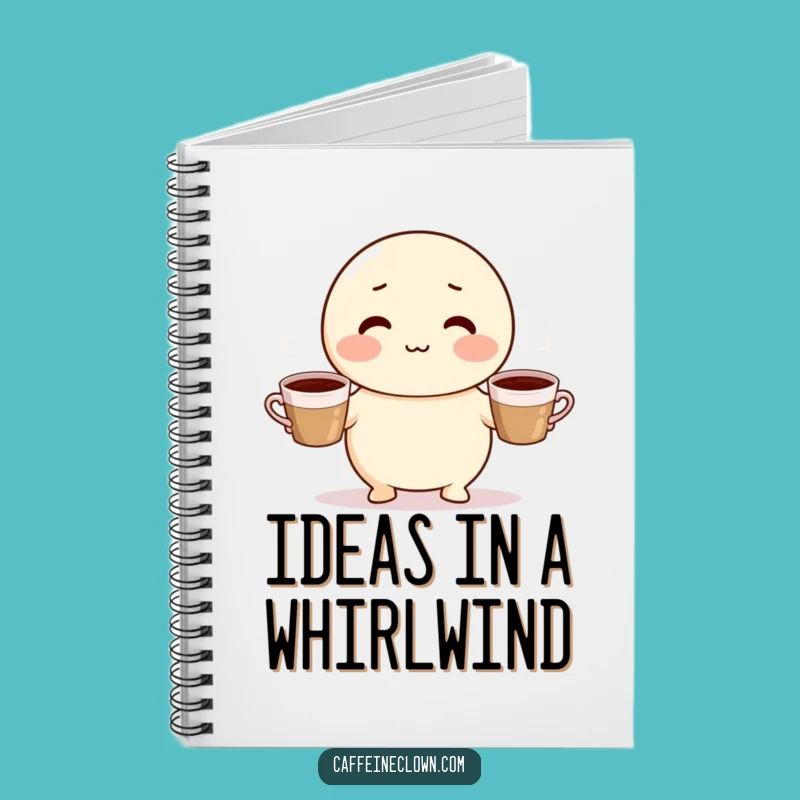 Funny Coffee Juggling Character Notebook - Jot Down Ideas with Hilarious Flair