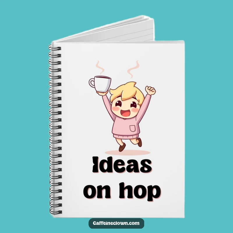 Funny Notebook: Bouncing Coffee Character - Jot Down Energetic Ideas!