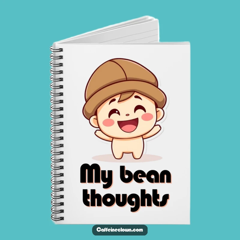 Funny Kawaii Coffee Bean Hat Notebook: Jot Down Ideas with a Smile