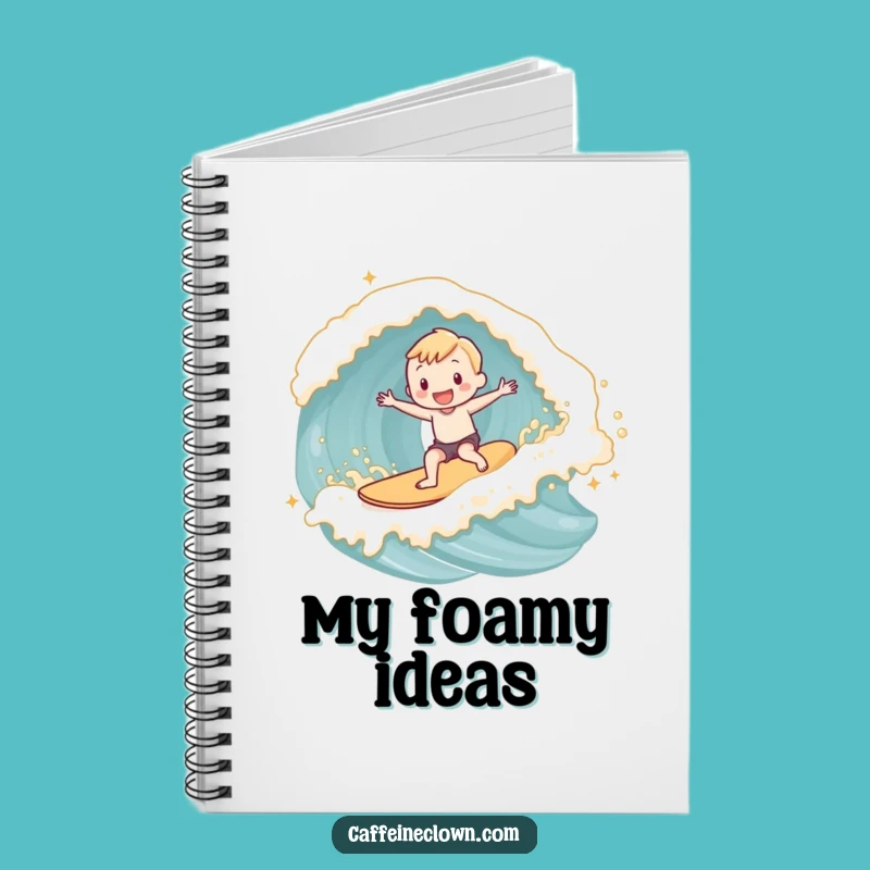 Funny Latte Foam Surfer Notebook: Ride Your Ideas to Success
