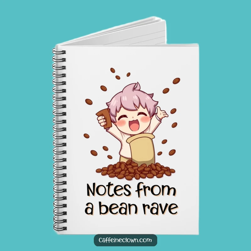 Funny Notebook: Character Shaking Coffee Beans, Jot Down Your Coffee Dreams
