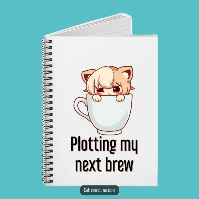 Funny Coffee Peek Notebook - Journal Character Secret Gift