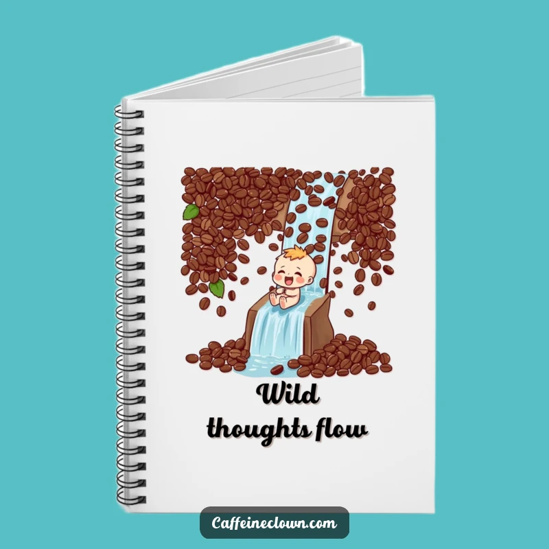 Funny Notebook: Coffee Bean Waterfall Character - Jot Down Funny Ideas!