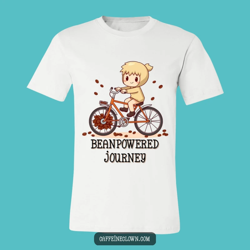 Funny Coffee Bean Bike T-Shirt: Ride with Caffeine Power!