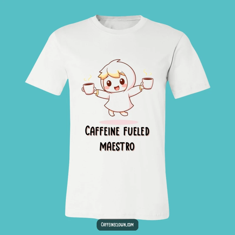 Funny Dancing Coffee Character T-Shirt - Energetic Vibes, Perfect Gift!