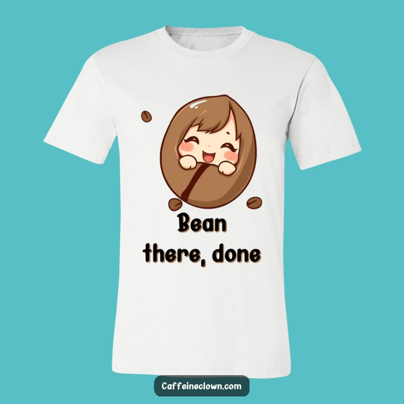 Funny Coffee Bean Curious T-Shirt: Cheerful Explorer, Perfect Funny Gift Tee