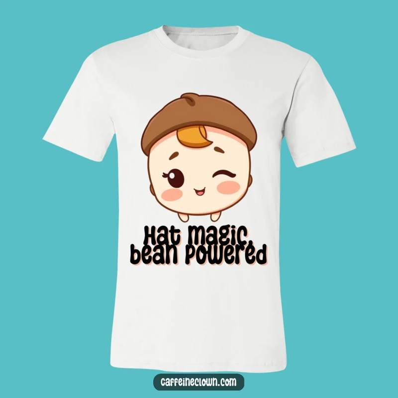 Funny Coffee Bean Hat Winking T-Shirt: Show Off Your Coffee Style