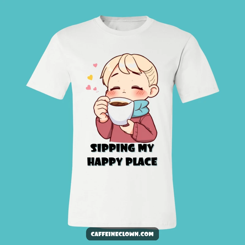 Funny Coffee Savoring T-Shirt: Enthusiast's Blissful Sip Joy Gift
