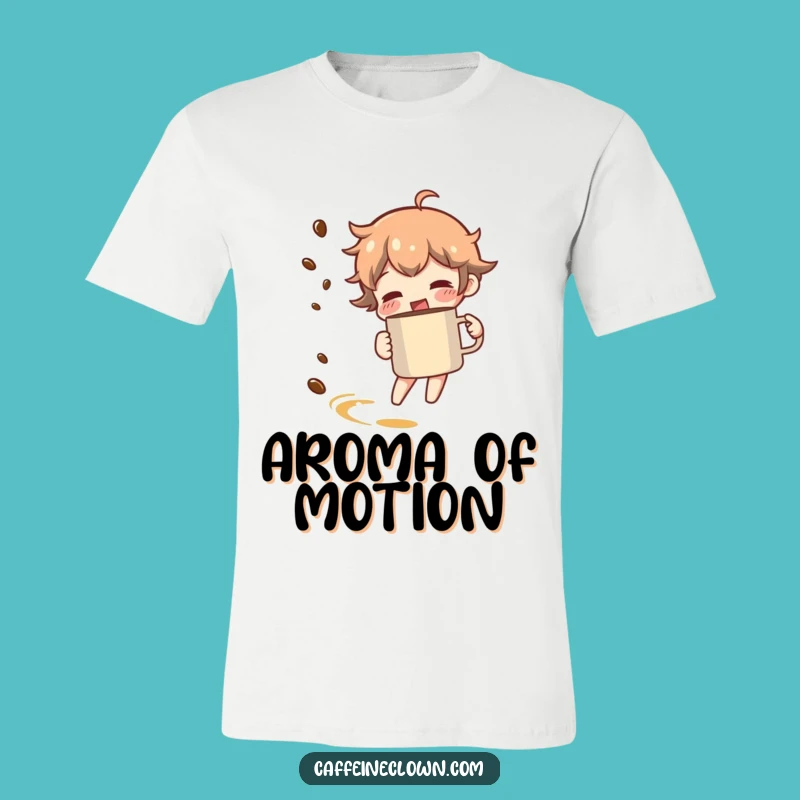 Funny Coffee Spin T-Shirt - Aroma Trail Character Gift