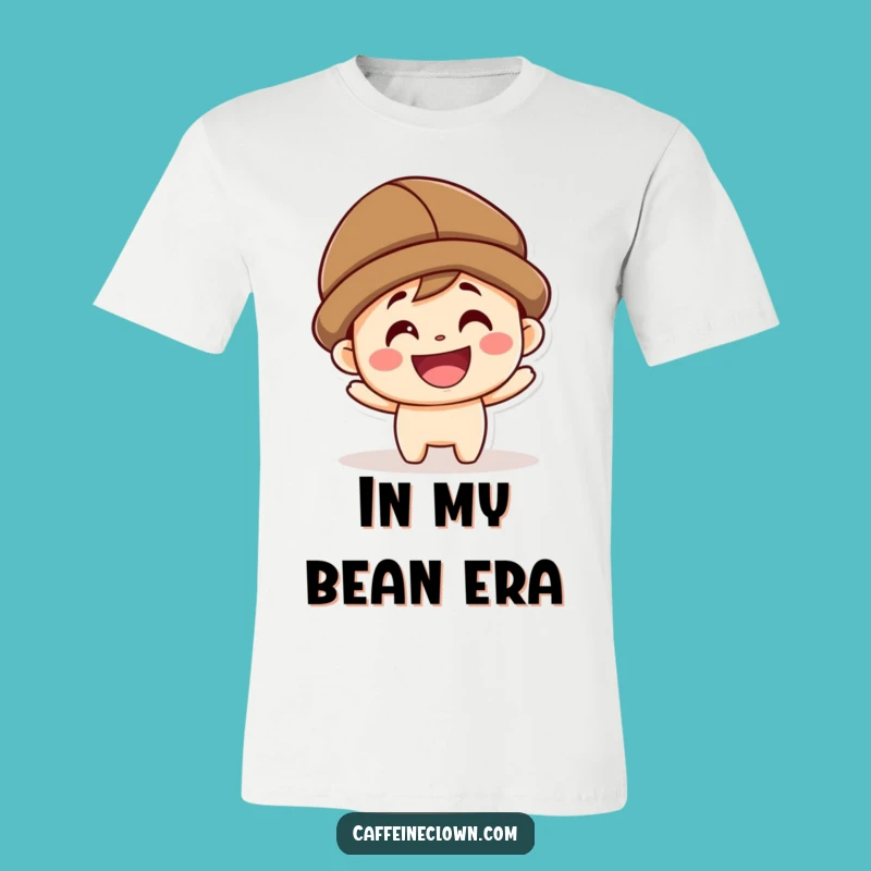 Funny Kawaii Coffee Bean Hat T-Shirt: Wear Your Grin and Love for Coffee