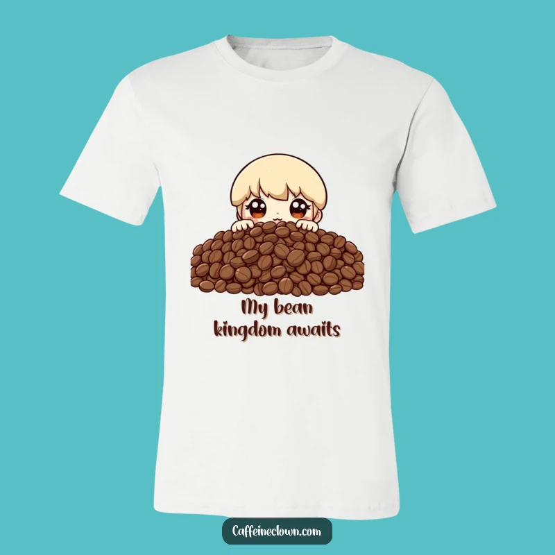 Funny Coffee Bean Peak T-Shirt: Wear Your Passion for Beans with This Hilarious Tee!