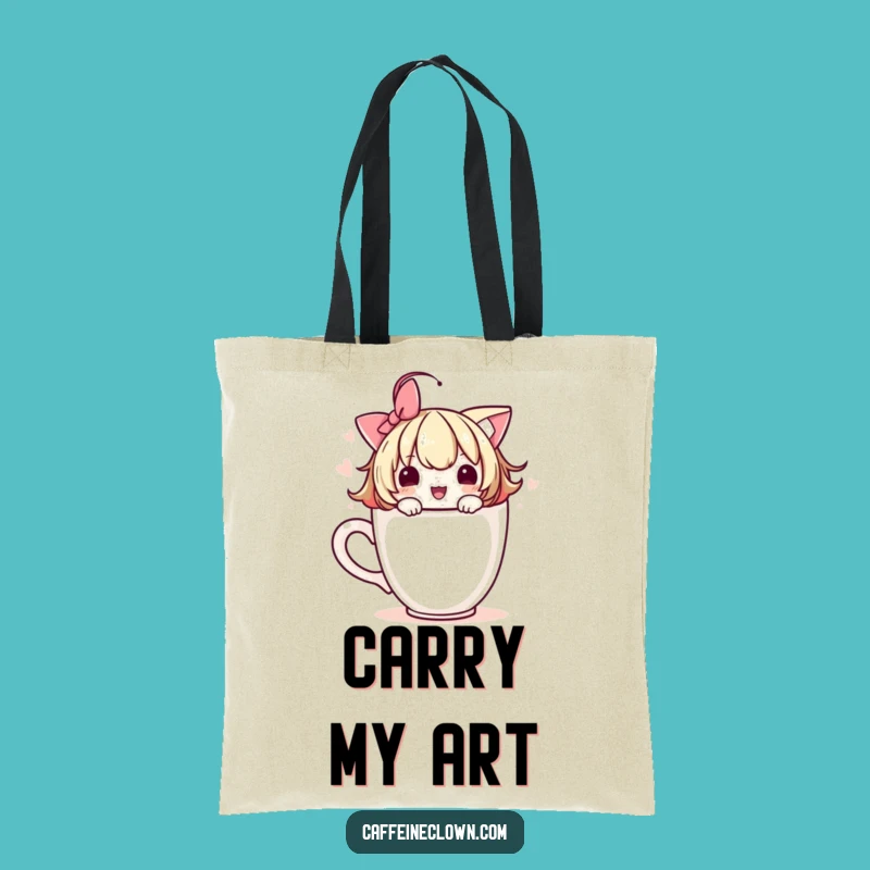 Stylish Funny Adorable Coffee Cup Tote: Carry Your Art
